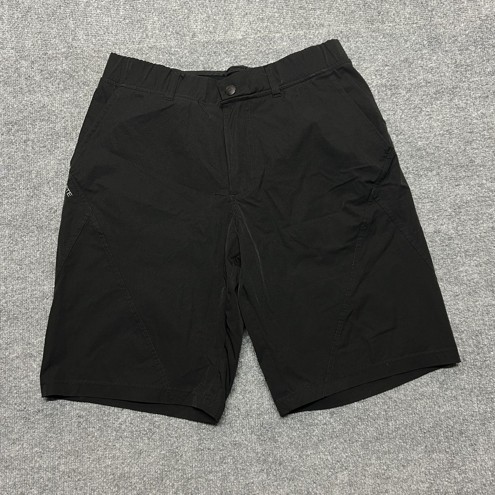 HYLETE Shorts Mens 32 Black Microfiber Athletic 10 Inseam Zip Pockets Stretch